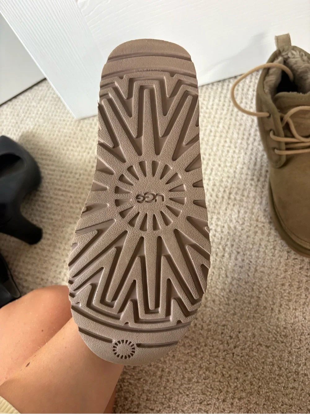 Ugg Cozy Tan Suede Ankle Boots with Plush Lining